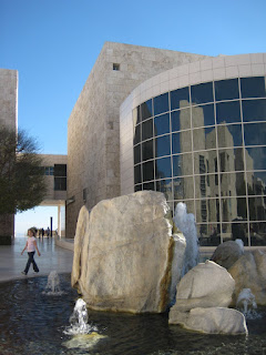 The fountain in front of the West Pavilion. The glass reflects the East Pavilion