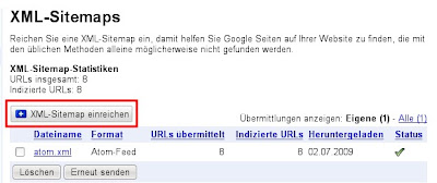 Google Webmaster-Tools XML-Sitemap