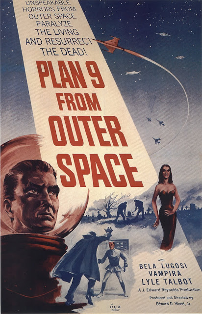 b movie posters, classic poster art, retro movie posters, mr pilgrim, Plan 9 from outer space.