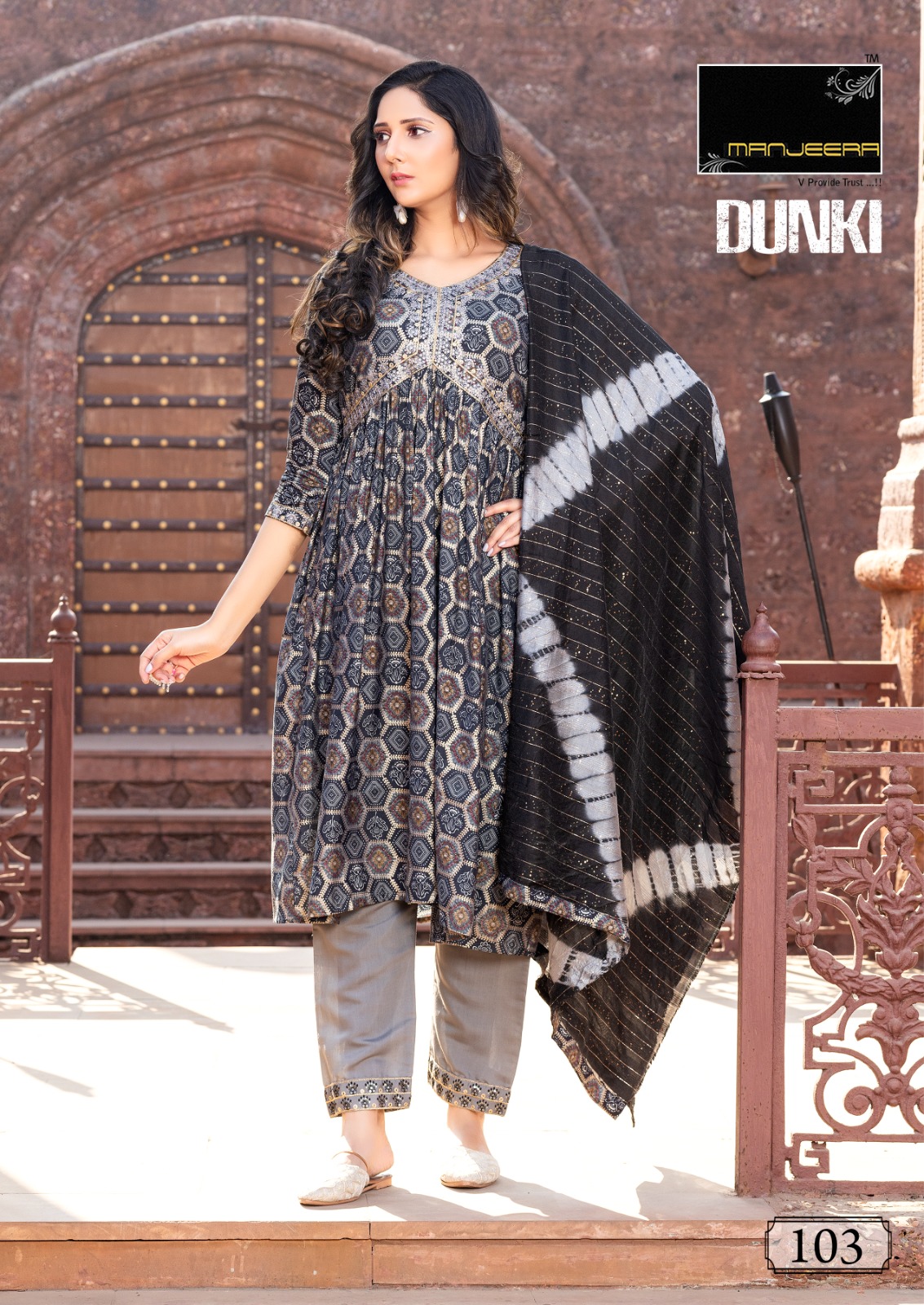 Dunki Manjeera Modal With Work Readymade Pant Style Suits