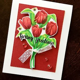 Sunny Studio Stamps: Timeless Tulips Spring Greetings Card by Jackie