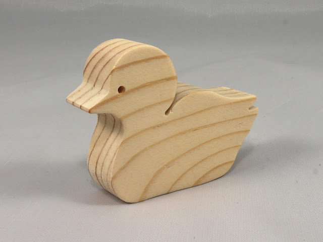 Wood Duck Cutout Handmade Unfinished, Unpainted, Freestanding, Stackable, Paintable, from the Itty-Bitty Animal Collection