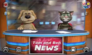 Screenshots of the Talking Tom & Ben News for Android tablet, phone.