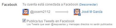 Publicar tweets en Facebook