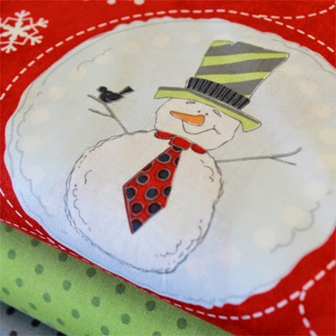 Flaky Pals snowman fabric 2