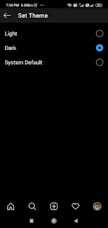 Instagram app night mode