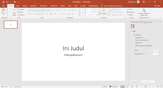 Mengatur Background Slide PowerPoint