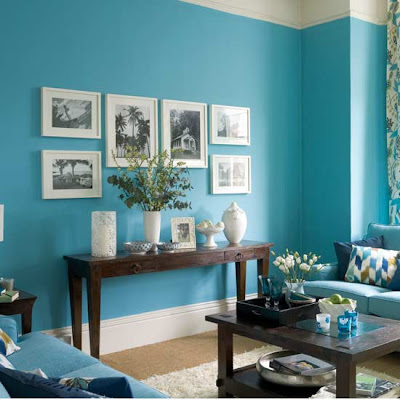 Interior Ruang Tamu Minimalis Berkonsep Blue Minimalis