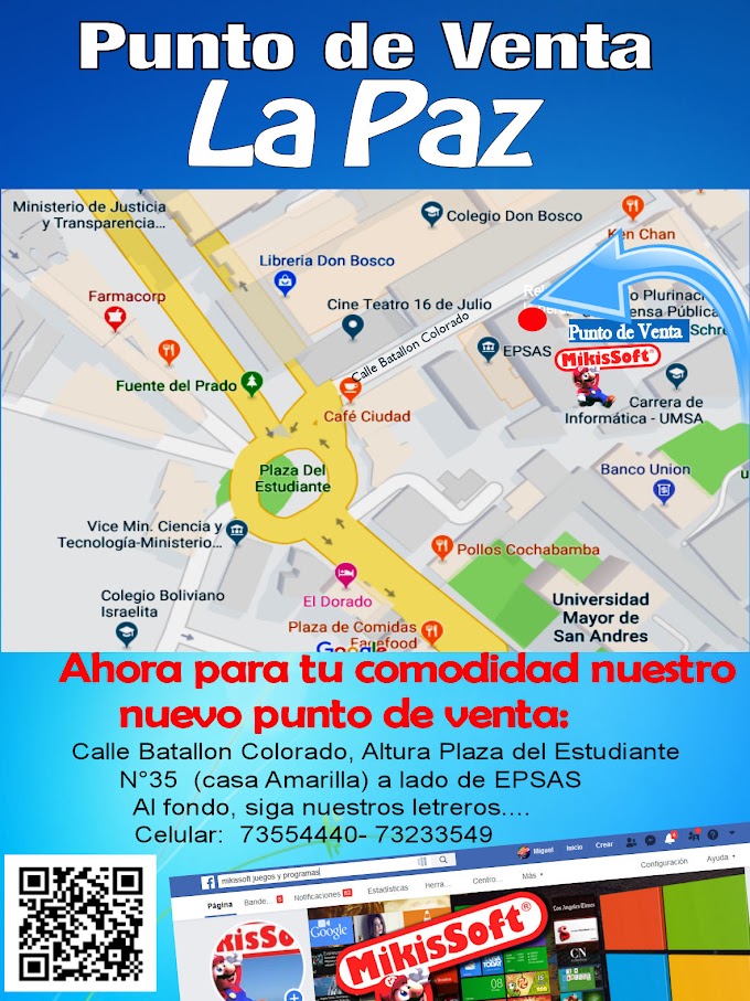 NUESTRA NUEVA DIRECCION EL LA PAZ - PLAZA DEL ESTUDIANTE - LA PAZ BOLIVIA