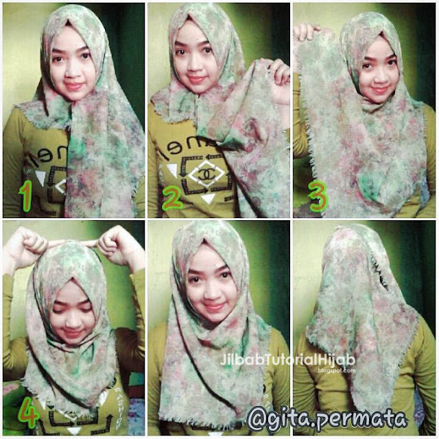 Model Hijab Segi Empat Sederhana