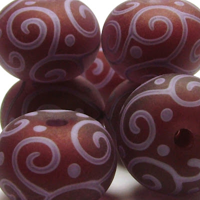 Etched Lampwork Glass Beads