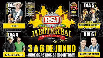 Programação de shows 2015 Jaboticabal Rodeio Show