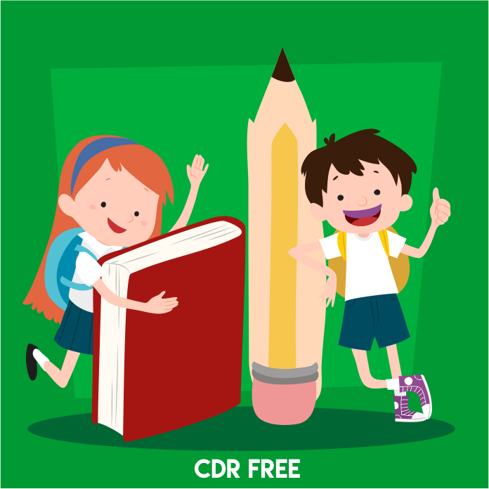 Download Kartun  Anak  Sekolah  CDR guru corel