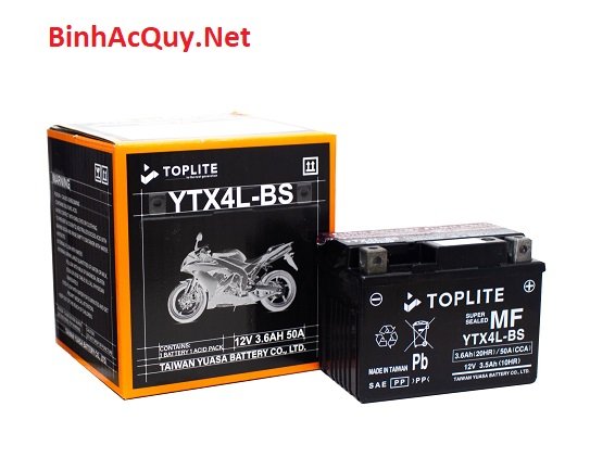 Đại Lý Bình ắc quy TOPLITE YTX4L BS 12V 3.5AH Chính Hãng Giá Rẻ