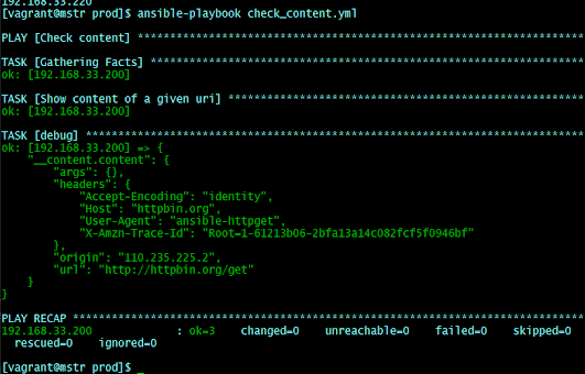 Ansible uri module content