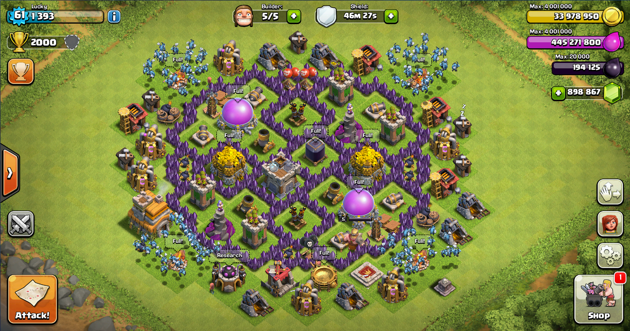 Contoh Design Farming Base untuk Clash of Clans Town Hall 