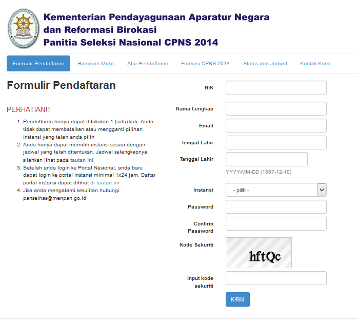 CARA PENDAFTARAN ONLINE CPNS 2018