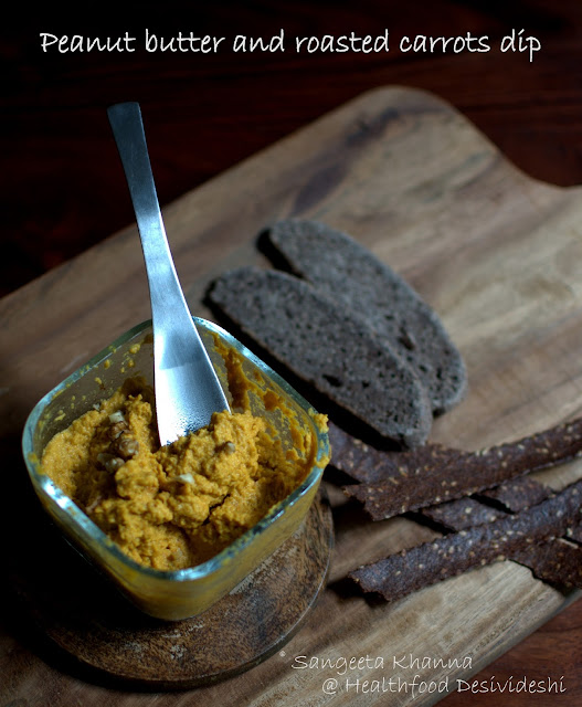 roasted carrots and peanut butter dip 