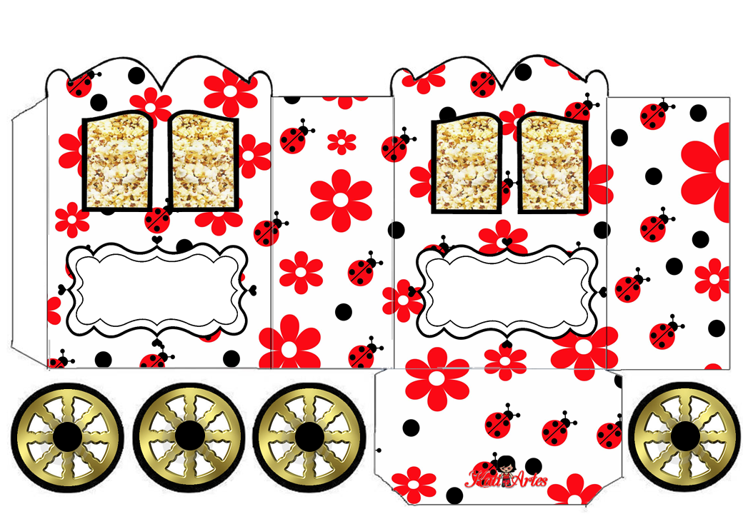 Download Ladybugs: Princess Carriage Shaped Free Printable Box ...
