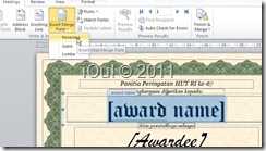 Mail Merge-Insert merge field