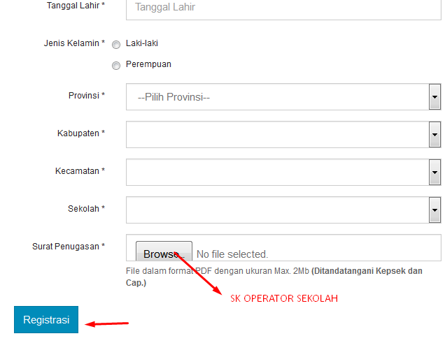 Cara Registrasi Operator Sekolah Untuk Verval PD 2015 