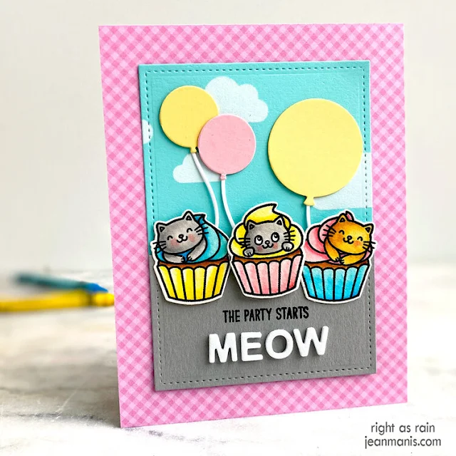 Sunny Studio Stamps: Birthday Cat Customer Card by Jean Manis