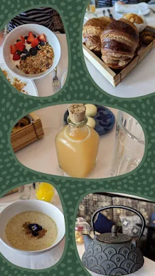 Collage of pictures from breakfast at the Grand House in the Algarve