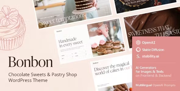 Best Chocolate Sweets & Pastry Shop WordPress Theme + AI