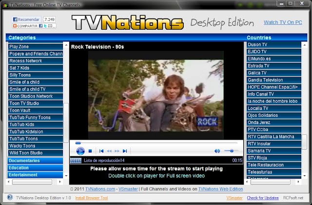 TVNations v.1.0 [Portable][Sintoniza canales de TV de todo el mundo]