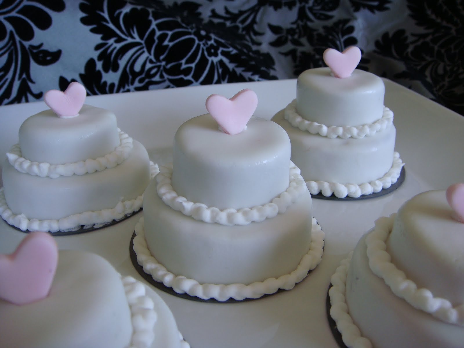 Each mini wedding cake is made