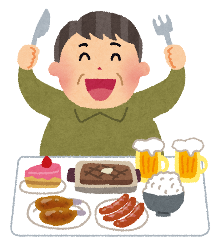 高カロリーな食事のイラスト 生活習慣病 かわいいフリー素材集 いらすとや