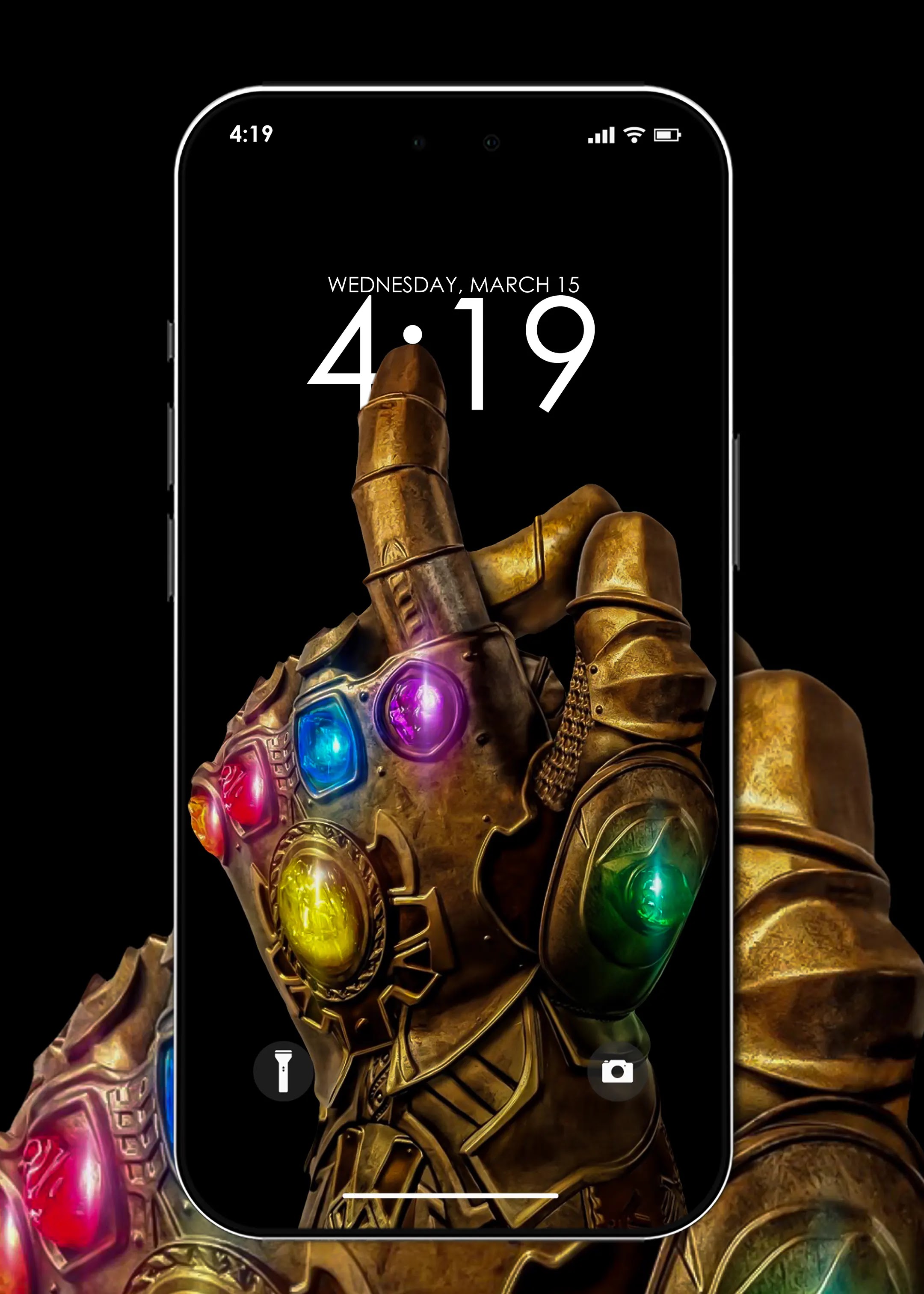 ios 16 avenger marvel infinity gauntlet of Thanos wallpaper for ios iphone and android mobile phone