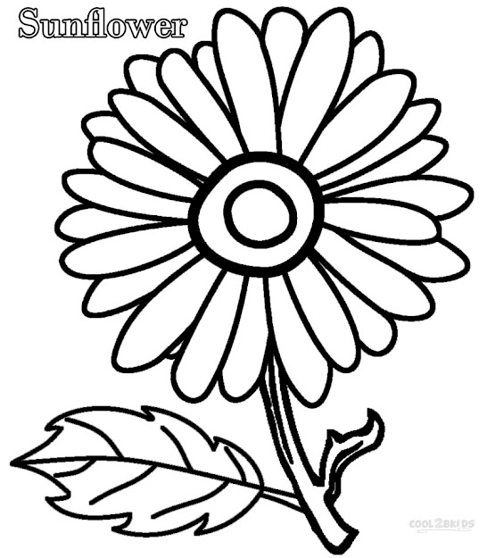 Simple Sunflower Coloring Pages