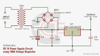 8V 1A Power Supply Circuit