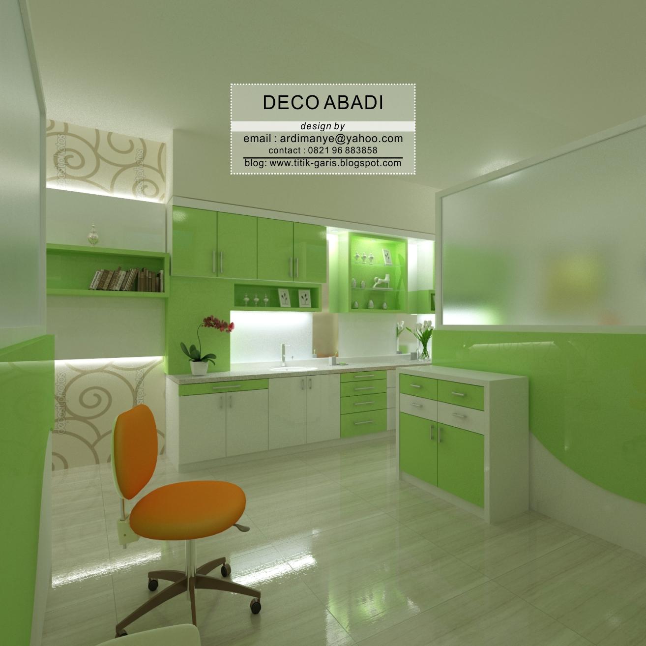 Desain interior Klinik Gigi pada bangunan ruko Rumah  Garis