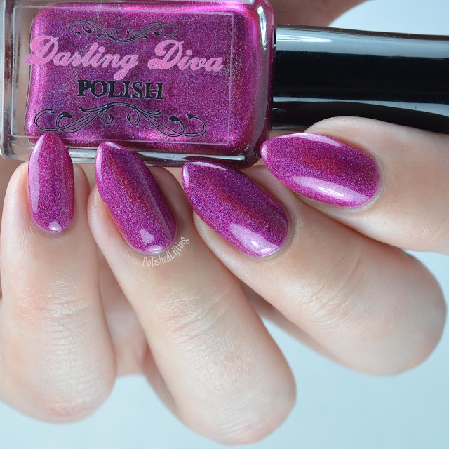 fuchsia holographic nail polish