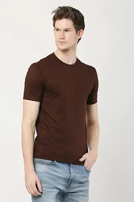 Men's Cotton Fabric Printed Regular Fit T-Shirts - Solid Printed Halfsleeve Round Neck T-Shirts