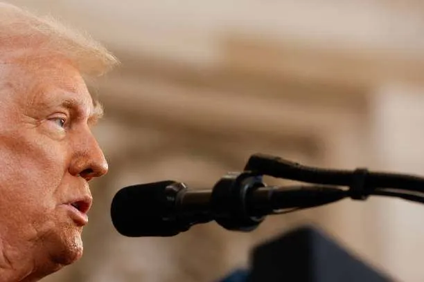 President Donald Trump delivers a speech during the inauguration ceremonies in the Rotunda of the U.S. Capitol on January 20, 2025, in Washington, D.C. Photo by Chip Somodevilla/Getty Images