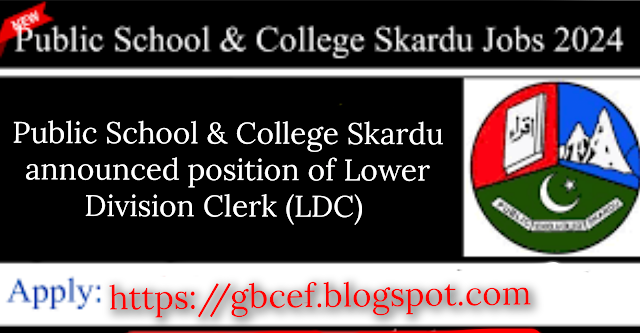 Public School & College Skardu Jobs 2024