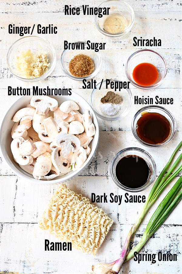 ingredients to make mushroom ramen