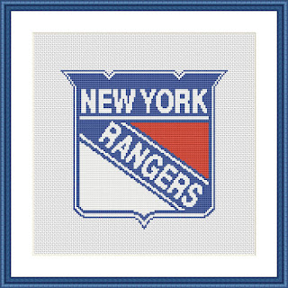 New York Rangers logo cross stitch design - Tango Stitch