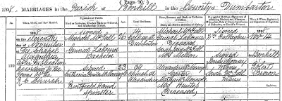 Scottish marriage certificate example