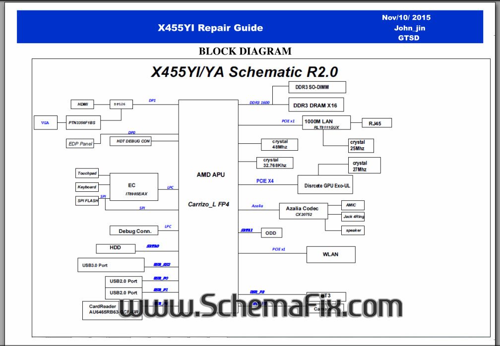 Asus X455YI Schematic