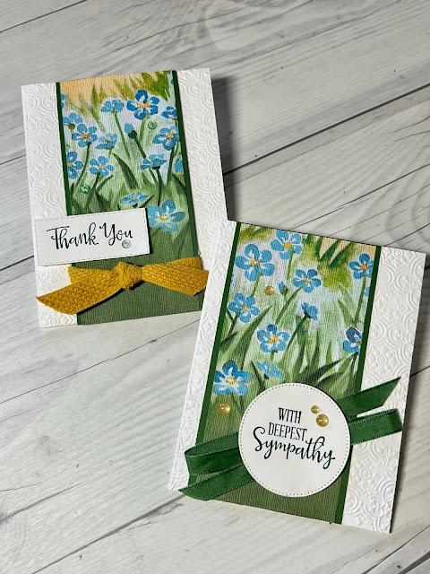 Pretty forget-me-not flowers greeting card using the Meaningful Flowers August 2023 Paper Pumpkin Kit