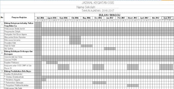 Download Pola Aktivitas Kerja Tahunan Osis Tingkat Smp Dan Sma Tahun
Anutan 2016-2017 Format Microsoft Excel