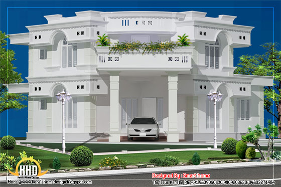 Duplex villa elevation design - 1882 Sq. Ft. (175 Sq. M.) (209 Square Yards)- March 2012