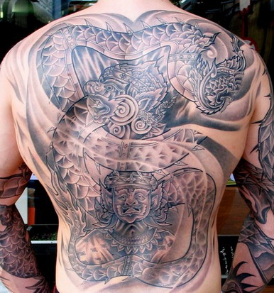 full back tattoo for men