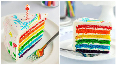 Resep rainbow cake bolu panggang pelangi ala Martha Stewart dan cara membuatnya - www.tabloidkuliner.com