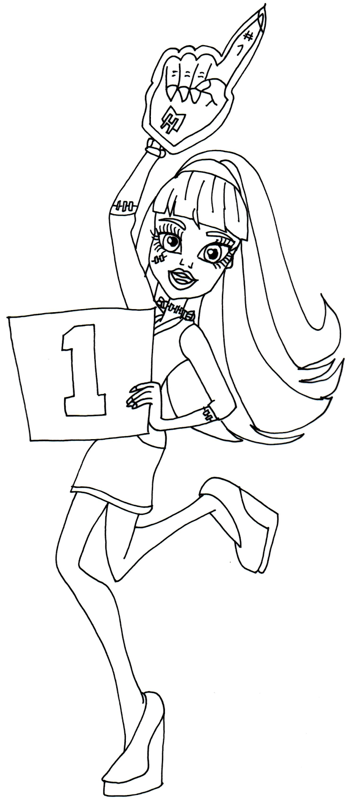 Download Free Printable Monster High Coloring Pages: Frankie Stein Ghoul Spirit Monster High Coloring Page