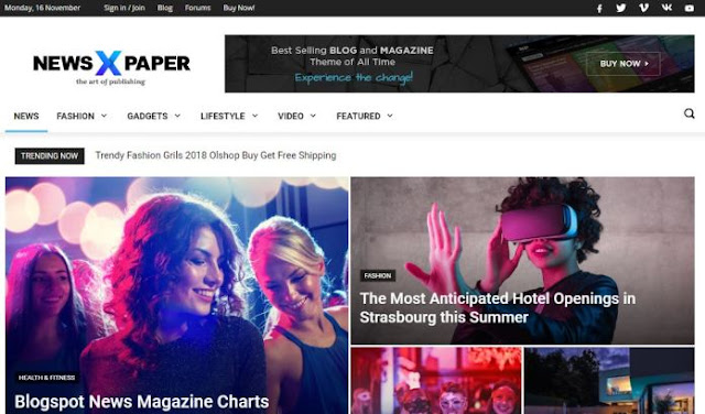 Download Gratis Newspaper 9 Premium Blogger Template